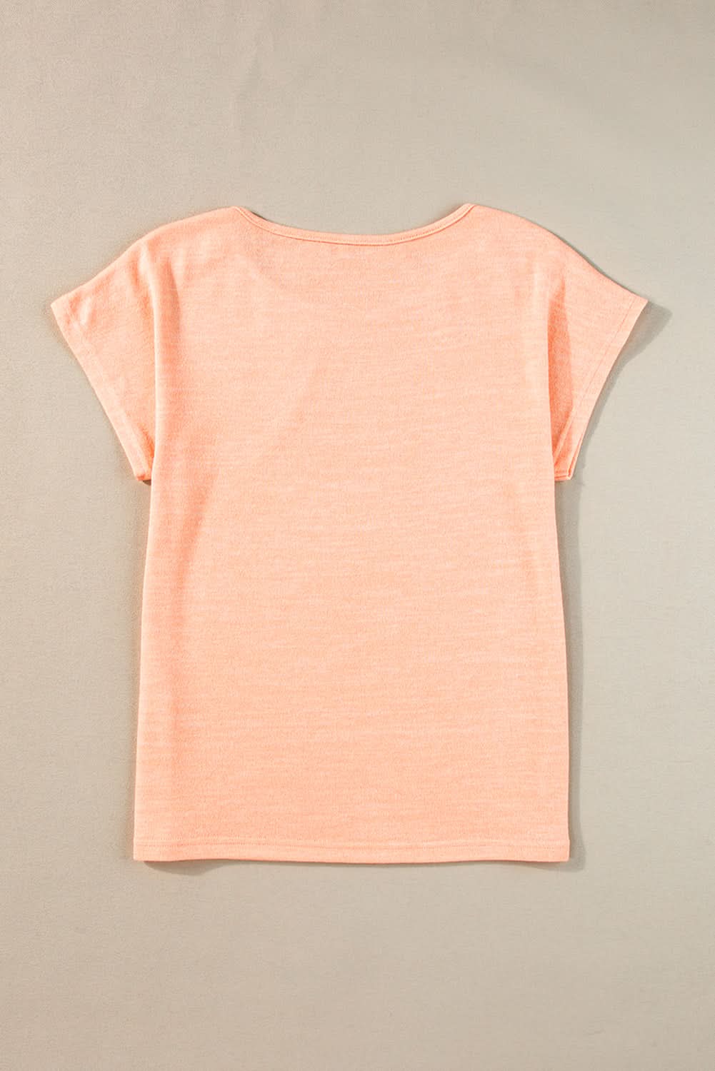 Apricot Pink Button Detail Batwing Sleeve Casual Tee - Love Salve